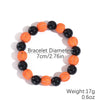 Stackable Halloween Acrylic Beaded Bracelet Set With Letter Pumpkin Ghost Skull Electroplated Unisex Simple Style