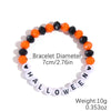 Stackable Halloween Acrylic Beaded Bracelet Set With Letter Pumpkin Ghost Skull Electroplated Unisex Simple Style