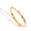 Stackable Nonfading Stainless Steel Cherry With Diamond Openable Bracelet For Women Light Luxury Style Electroplated