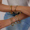 Stackable Stainless Steel Goldplated Bracelets Original Design Hoop Style
