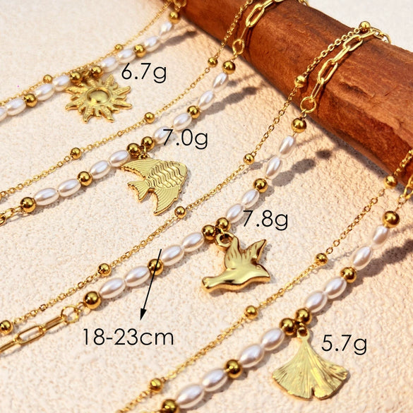 Stacked Bracelet Stainless Steel Geometric Heart Shape Electroplating Jewelry Unisex Couple Style