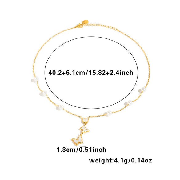Stacked Clavicle Chain Stainless Steel Titanium Steel Star Shape Electroplating Women's Necklace