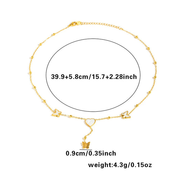 Stacked Clavicle Chain Stainless Steel Titanium Steel Star Shape Electroplating Women's Necklace