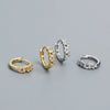 Stacked Ear Buckle Earrings S925 Silver Geometric Design Ins Style Electroplated For Women