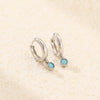 Stacked Ear Buckle Earrings 925 Silver Colorful Zircon Geometric Electroplated For Women