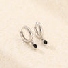 Stacked Ear Buckle Earrings 925 Silver Colorful Zircon Geometric Electroplated For Women
