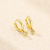 Stacked Ear Buckle Earrings 925 Silver Colorful Zircon Geometric Electroplated For Women