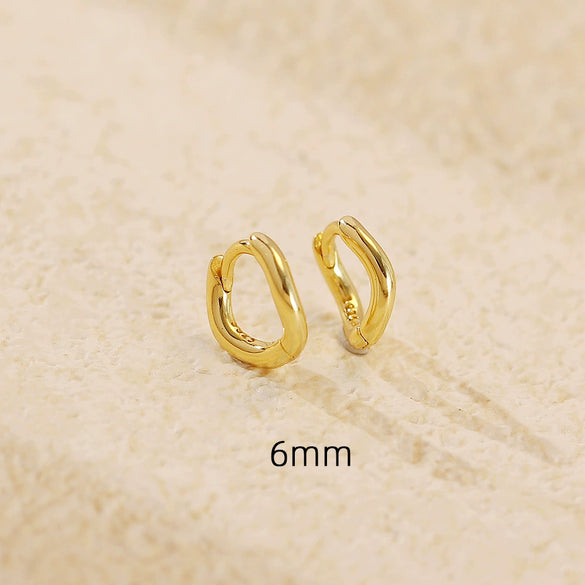 Stacked Ear Buckle S925 Silver Ins Wave Irregular Geometric Women's Earrings With Electroplating