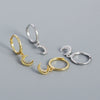 Stacked Earrings S925 Silver Moon Pattern Electroplated