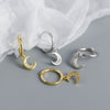 Stacked Earrings S925 Silver Moon Pattern Electroplated