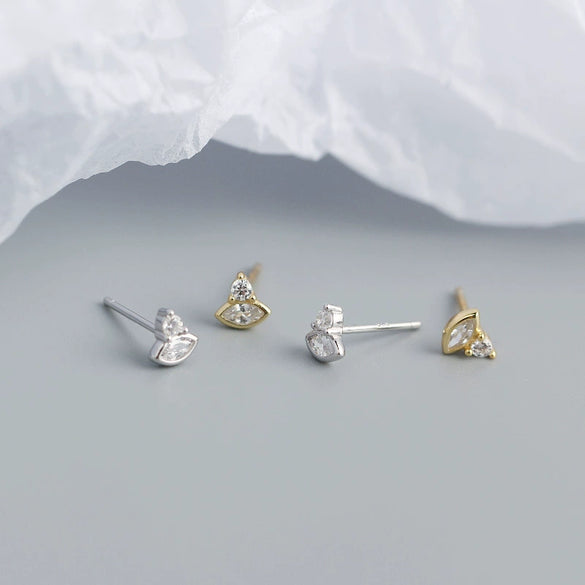 Stacked Earrings S925 Sterling Silver Geometric Horse Eye Electroplated For Women