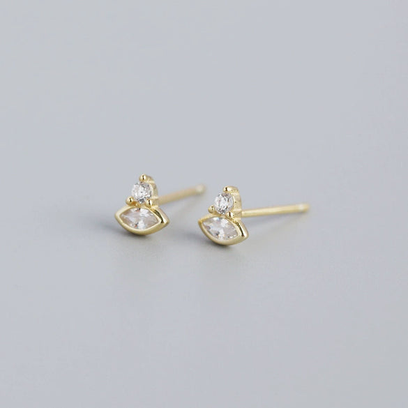 Stacked Earrings S925 Sterling Silver Geometric Horse Eye Electroplated For Women