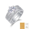 Stacked Full Circle Inlaid S925 Silver Moissanite Ring Fashion Ol Style Unisex