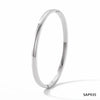 Stacked Geometric Oval Gold Glossy Plain Ring Bracelet In Stainless Steel With Electroplating