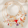 Stacked Geometric Starfish Shell Alloy Iron Chain Imitation Pearl Women's Necklace With Electroplating