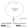 Stacked Holiday Style Stainless Steel Natural Stone Conch Pendant Geometric Pattern Electroplated Women's Necklace