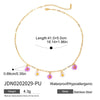 Stacked Holiday Style Stainless Steel Natural Stone Conch Pendant Geometric Pattern Electroplated Women's Necklace