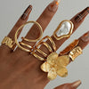 Stacked Ins Style Women's Special Shaped Pearl Gemstone Ring Set Zinc Alloy Electroplated