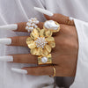 Stacked Ins Style Women's Special Shaped Pearl Gemstone Ring Set Zinc Alloy Electroplated