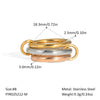 Stacked Interlocking Ring In Geometric Shape Stainless Steel Jewelry With Pvd Furnace Vacuum Real Gold Plating For Unisex