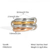 Stacked Interlocking Ring In Geometric Shape Stainless Steel Jewelry With Pvd Furnace Vacuum Real Gold Plating For Unisex