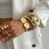 Stacked Irregular Alloy Bracelet With Electroplating Treatment