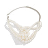 Stacked Knot Imitation Pearl Multilayer Clavicle Chain Necklace Geometric Style Handmade For Women