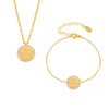 Stacked Letter Doublesided Collarbone Jewelry Set 316L Stainless Steel Diamondencrusted Electroplating For Women