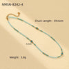 Stacked Millet Beads Colorful Beads With Natural Stone Stainless Steel 18K Female Clavicle Necklace Electroplated