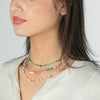 Stacked Millet Beads Colorful Beads With Natural Stone Stainless Steel 18K Female Clavicle Necklace Electroplated