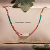 Stacked Millet Beads Colorful Beads With Natural Stone Stainless Steel 18K Female Clavicle Necklace Electroplated
