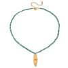 Stacked Natural Stone Ocean Style Hammer Pattern Coconut Tree Pendant Stainless Steel Clavicle Chain Necklace With Electroplating