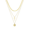 Stacked Necklace Snake Bone Clavicle Chain S925 Sterling Silver Cross Geometric Electroplated Design