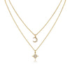 Stacked Necklace 925 Sterling Silver Moissanite Inlay Clavicle Chain Fashion Style