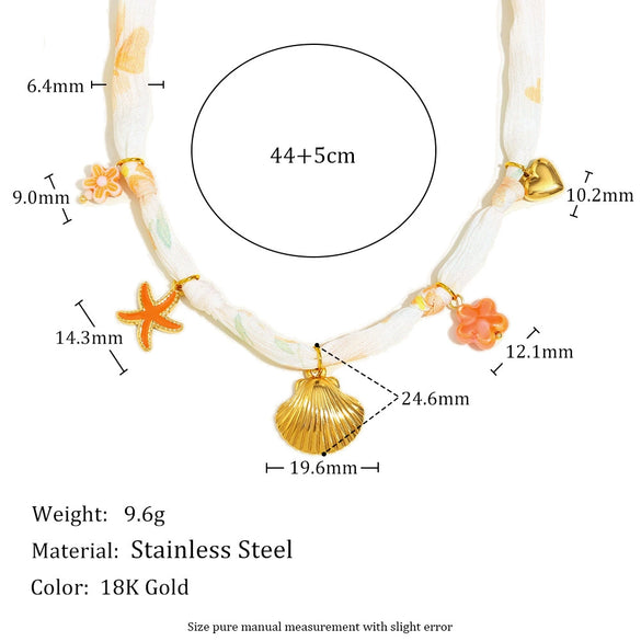 Stacked Necklaces Stainless Steel Titanium Steel Heart Shape Pendant Shell Necklace Fashion Ol Minimalist Electroplated