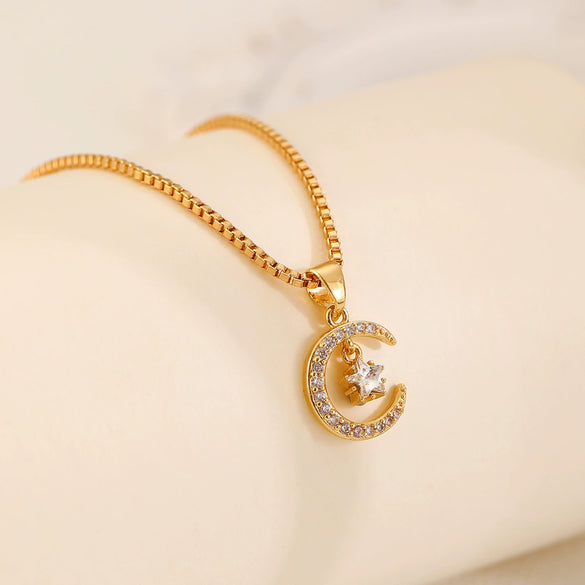 Stacked Open Ring Women's Copper Diamond Retro Design Sun And Moon Style