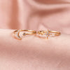 Stacked Open Ring Women's Copper Diamond Retro Design Sun And Moon Style