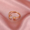 Stacked Open Ring Women's Copper Diamond Retro Design Sun And Moon Style