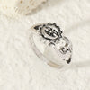 Stacked Open Ring Women's Copper Diamond Retro Design Sun And Moon Style