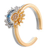 Stacked Open Ring Women's Copper Diamond Retro Design Sun And Moon Style