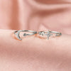 Stacked Open Ring Women's Copper Diamond Retro Design Sun And Moon Style