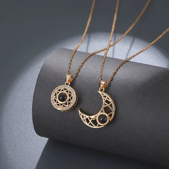 Stacked Open Ring Women's Copper Diamond Retro Design Sun And Moon Style