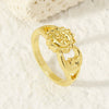 Stacked Open Ring Women's Copper Diamond Retro Design Sun And Moon Style
