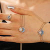 Stacked Open Ring Women's Copper Diamond Retro Design Sun And Moon Style