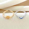 Stacked Open Ring Women's Copper Diamond Retro Design Sun And Moon Style