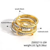 Stacked Plain Ring Copper Inlaid Zirconium Geometric Light Luxury Style Electroplated Women's Couple Hand Jewelry