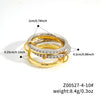 Stacked Plain Ring Copper Inlaid Zirconium Geometric Light Luxury Style Electroplated Women's Couple Hand Jewelry