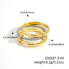 Stacked Plain Ring Copper Inlaid Zirconium Geometric Light Luxury Style Electroplated Women's Couple Hand Jewelry