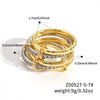 Stacked Plain Ring Copper Inlaid Zirconium Geometric Light Luxury Style Electroplated Women's Couple Hand Jewelry