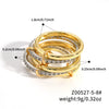 Stacked Plain Ring Copper Inlaid Zirconium Geometric Light Luxury Style Electroplated Women's Couple Hand Jewelry